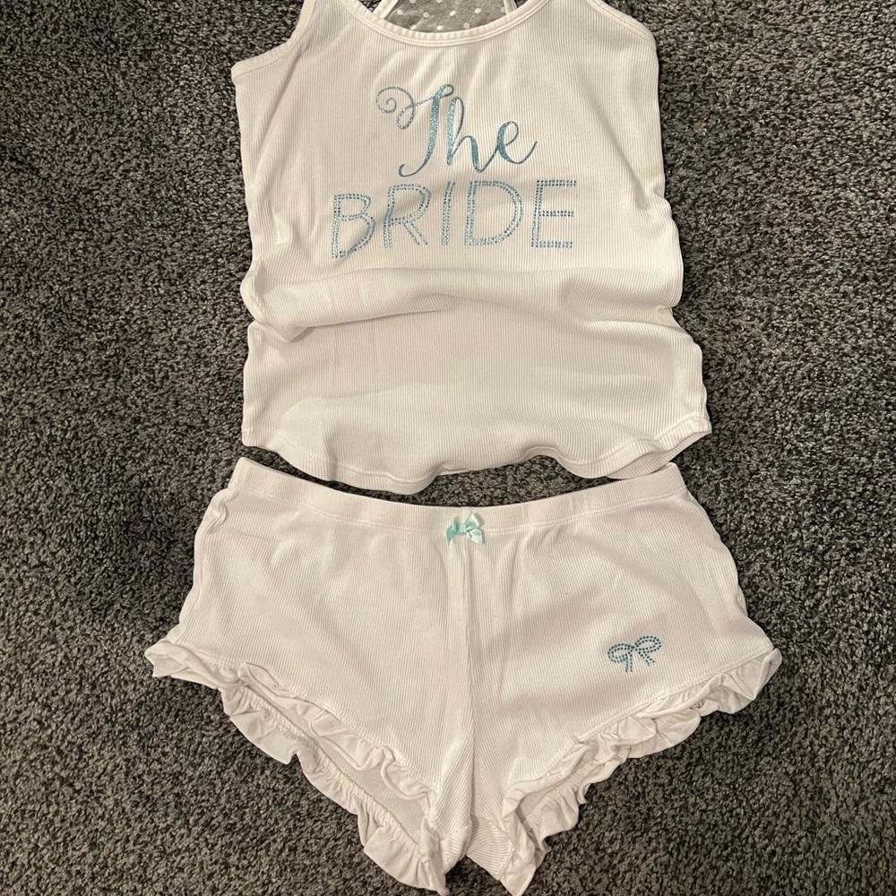 Blue by betsey Johnson bride wedding sleep set